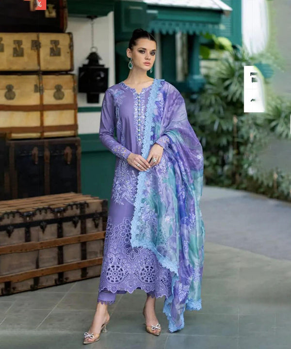 Lawn-3PC Embroidered Shirt with Digital Printed Jacquard Dupatta - 1329