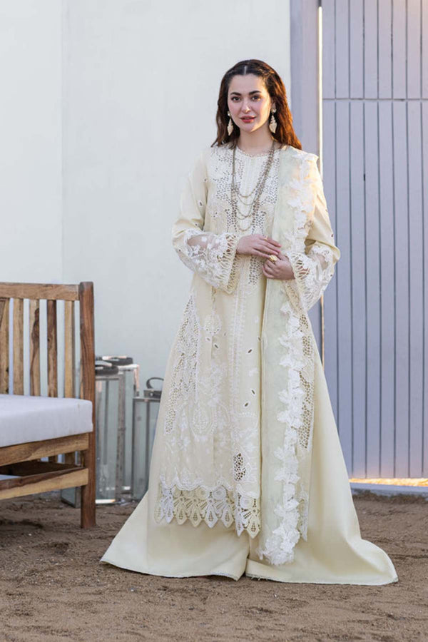 Dhanak-3PC Embroidered Shirt with Organza Digital Printed Embroidered Dupatta- 3360