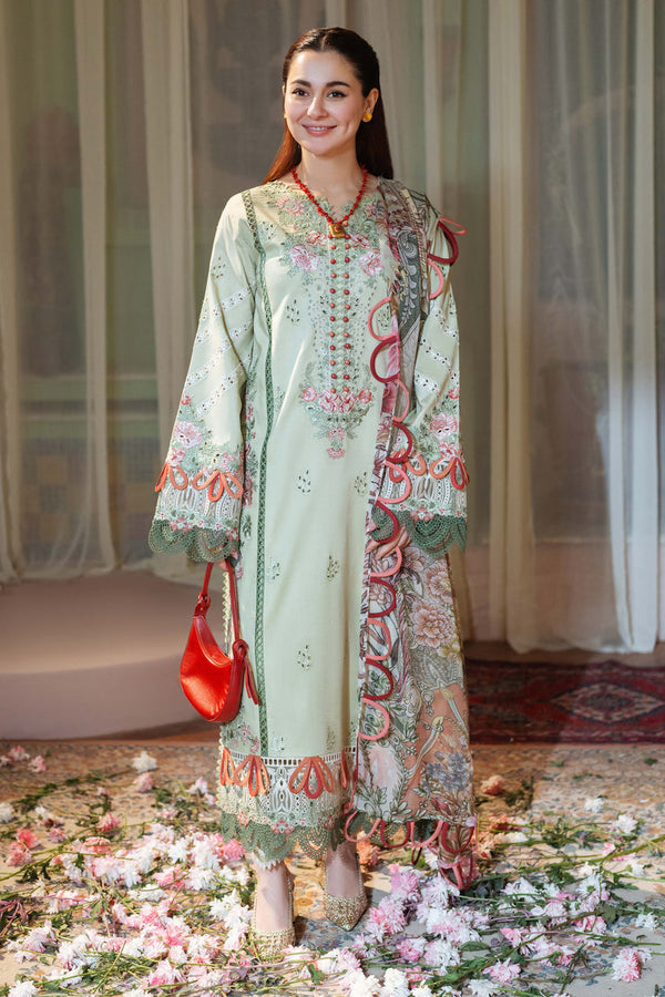 Lawn-3PC Embroidered Shirt with Digital Printed Jacquard Dupatta-1428