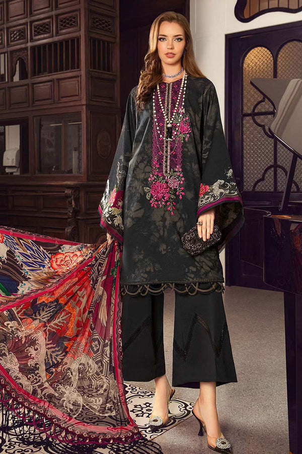 LAWN 3PC Printed Shirt With Printed Dupatta And Trouser-777