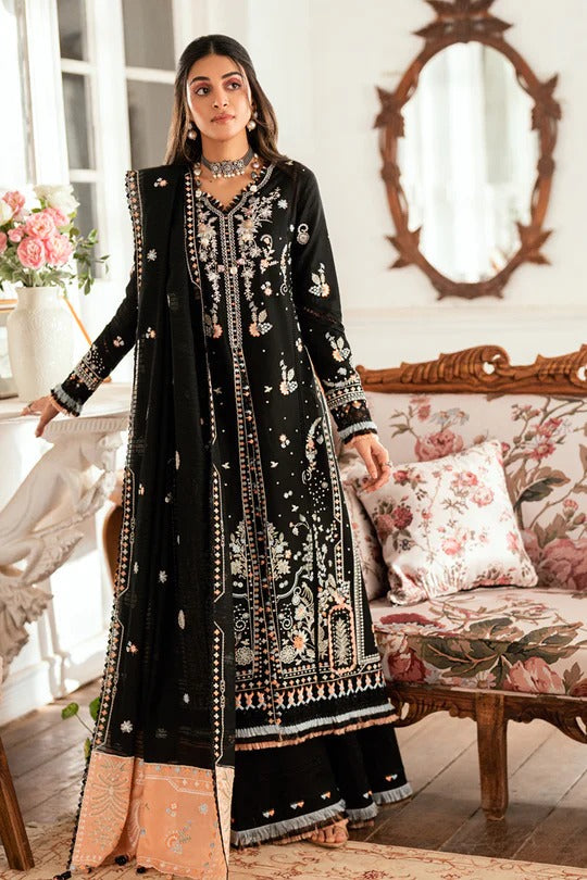 Dhanak-3PC Embroidered Shirt with Dhanak Embroidered Dupatta -3395